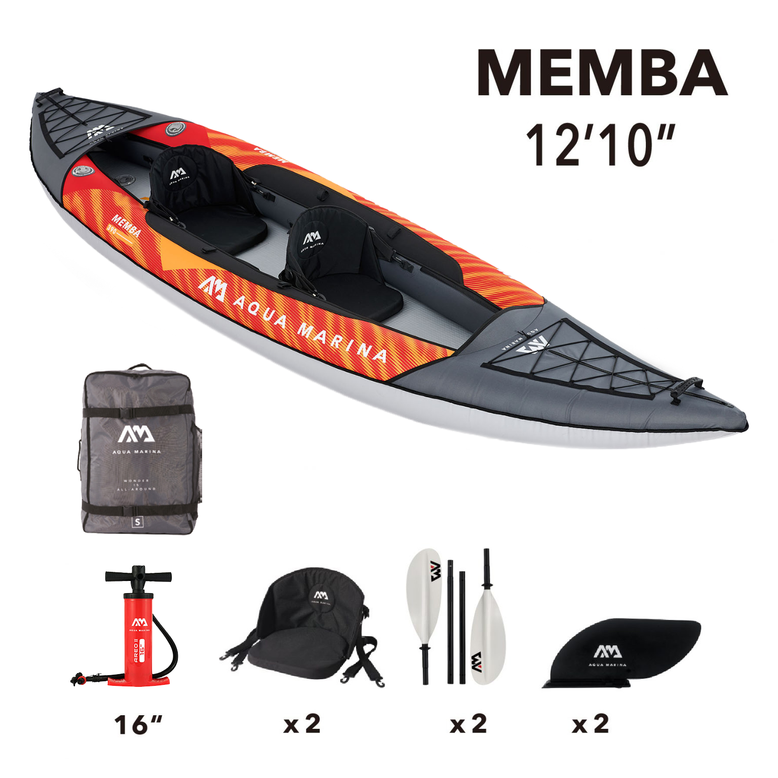 Двухместная лодка Aqua Marina 12'10 Memba-390