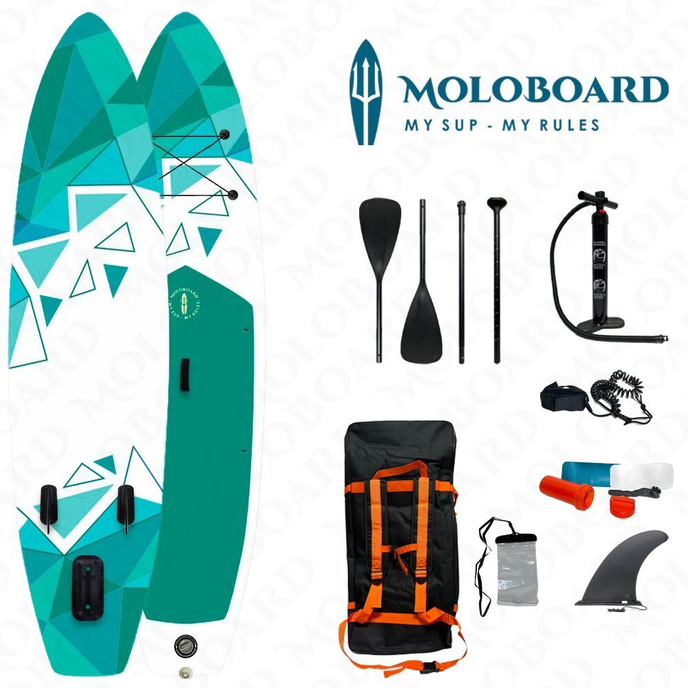 Надувной сап с веслом MoloBoard Pro Design 12'6 Green